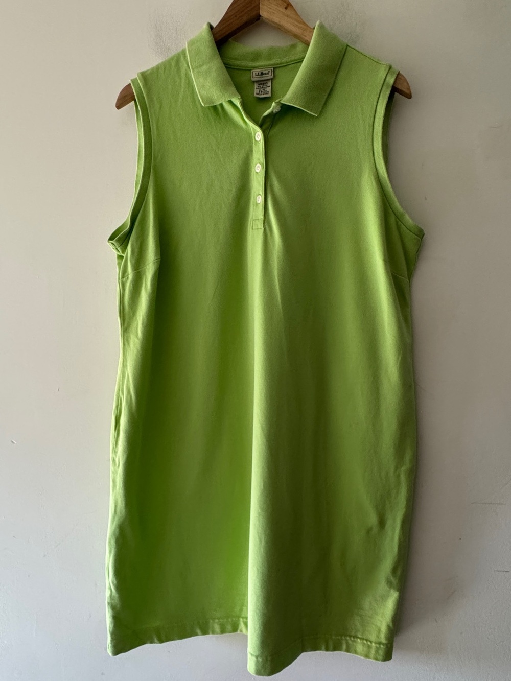 L.L. Bean Green Sleeveless Polo Dress
